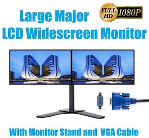 Large Major Monitor 19" 22" 23" 24" FHD HD 1080 LCD Widescreen Monitor VGA Cable