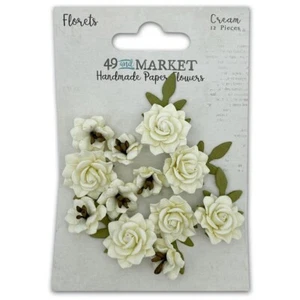 New 49 And Market Florets Paper Flowers - Cream - Picture 1 of 1