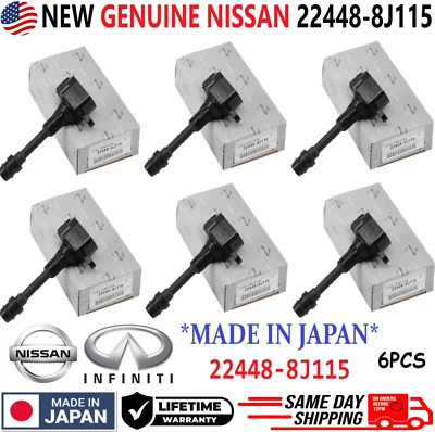 NEW OEM NISSAN x6 Ignition Coils 22448-8J115 For 2001-2019 Nissan & Infiniti V6 - Image 1 of 4