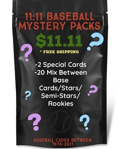 Baseball Card Mystery Packs! 11:11-A Good Card In Every Pack!! 22 Cards Per Pack - Picture 1 of 7