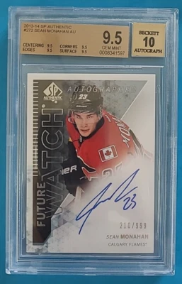 2013-14 Sean Monahan SP Authentic Future Watch Rookie Auto RC /999 BGS 9.5/10 - Image 1 of 2