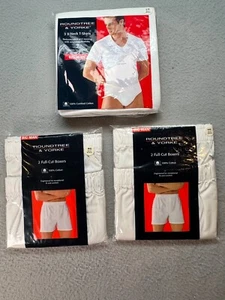 Roundree & York 2 Packungen (insgesamt 4) Boxershorts Größe 46 & 3 V-Ausschnitt T-Shirts 2X. Neu - Bild 1 von 8