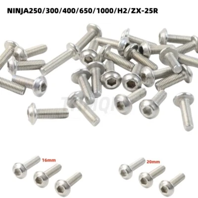 Fairing Bolts Kit Screws Fit For Kawasaki EX NINJA250/300/400/650/1000/H2/ZX-25R - Image 1 of 4