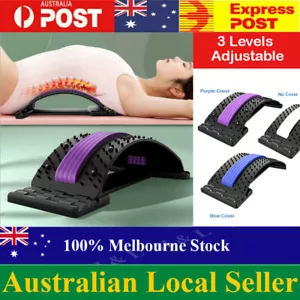 Massager Back Stretcher Fitness Lumbar Waist Spine Pain Relief Support Pickup - Picture 1 of 7