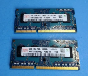 Hynix 4GB (2GBx2) 1Rx8 PC3-12800S DDR3-1600 Laptop SODIMM Ram Memory D - Picture 1 of 1