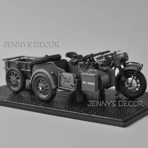 1:24 Scale Diecast Military Model Toy BMW R75 Panzerfaust 30 Sidecar Motorcycle - Picture 1 of 7