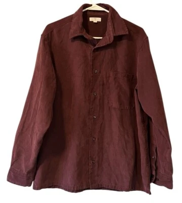 Apt 9 Soft  Medium Burgundy Button Down Dress Shirt Modern Designer Comfort - Image 1 of 4