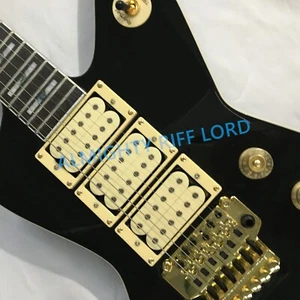 Black Destroyer DT555 E-Gitarre FR Tremolo Palisander Griffbrett Gold Teil FS - Bild 1 von 5