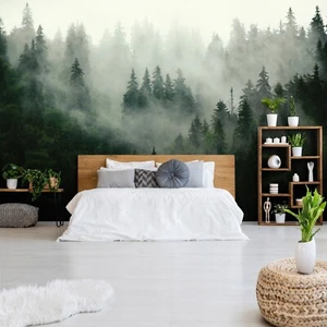 FOREST IN THE FOG NATURE Photo Wallpaper Wall Mural Modern Bedroom Living Room - Picture 1 of 11