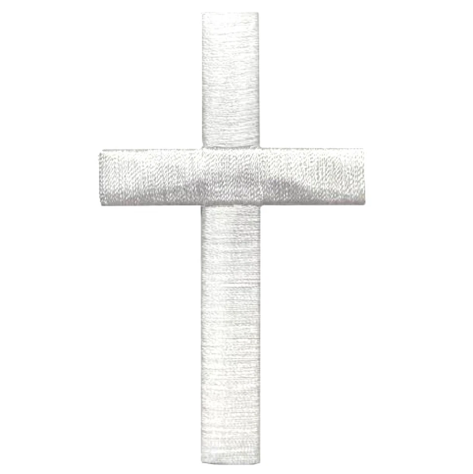 Large White Cross Applique Patch - Christian Jesus Baptism First Communion Badge - Image 1 of 1