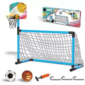 2in1 Fußball Tor Basketball Reifenständer Kinder tragbar Spaß Spiele Fußball Sport - Bild 1 von 12