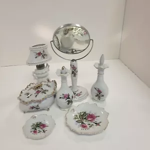 Set vintage Moss Rose Vanity di 7 pezzi Giappone - Foto 1 di 12