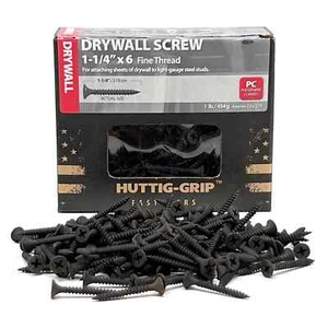 Huttig Grip Drywall Screw 1-1/4 in x 6 Fine Thread Phillips Drive 1lb 278 Screws - Picture 1 of 6