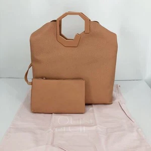$498 LOUISE ET CIE Women's Linn Leather Tote Bag 16" x 17" Pink Carnation NWT - Picture 1 of 13