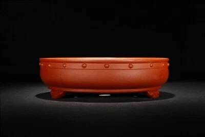 8.3in Chinese Yixing Zisha Clay Pot, Handmade Orchid Bonsai Garden Decor - Image 1 of 4