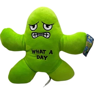 Green Stress Monsters Plush 30cm “What A Day” Funny Face Soft Toy NWT - Picture 1 of 9