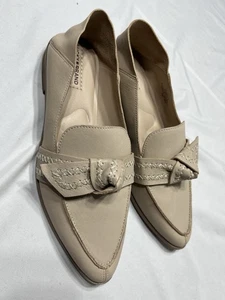 Lucky Brand Abelle Flats Smoke Gray Leather Shoes Pointed Toe Flat Loafers 10 - Picture 1 of 10