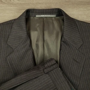 Hickey Freeman Suit Men's 42L Pants 36X32 Gray Striped Two Button Pleated Pants - Picture 1 of 24