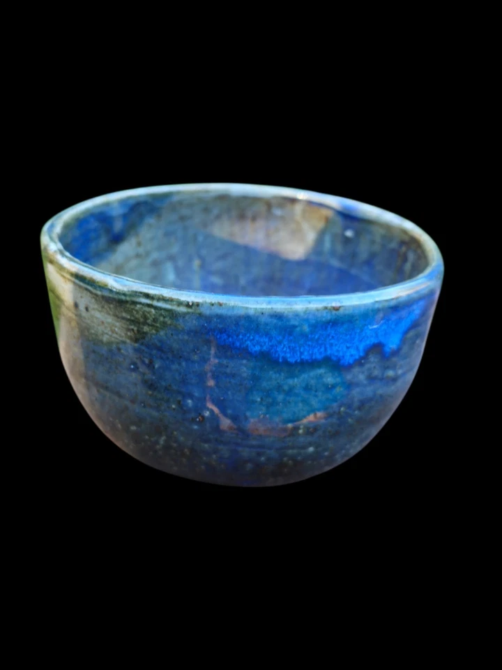 Tazón de té Chawan estilo japonés fuego azul con patas hecho a mano cerámica cerámica ARTE  Foto 1 de 4