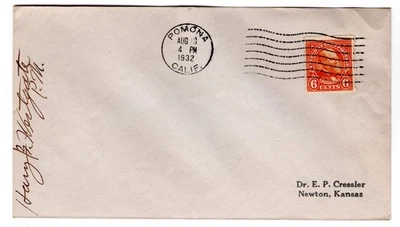 #723 Garfield 1932 Primer Día Cubierta - No Oficial u/o Pomona CA Foto 1 de 2