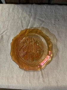Vintage Carnival Glass Depression Small Decorative Plate - Picture 1 of 3