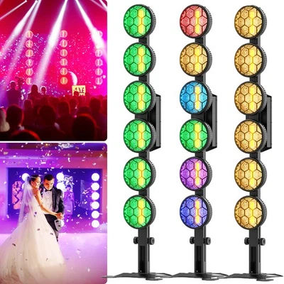 UKING 6 LED 350W COB Retro Lights Strip Par Stage Light Show Performance Surface - Image 1 of 4