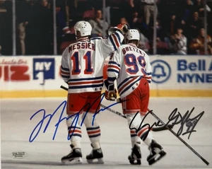Signiertes Autogramm Wayne Gretzky & Mark Messier New York Rangers 10x8 mit Echtheitszertifikat - Bild 1 von 6