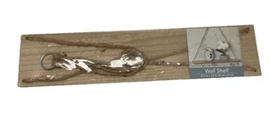 Hanging Wooden Wall Shelf Triangle Rope Hanger Home Decor Display 15.7in NEW - Picture 1 of 2