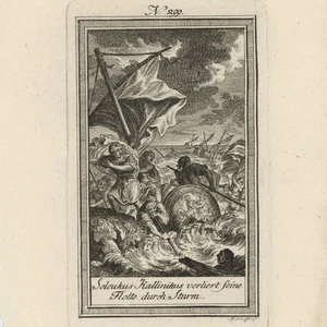 Griechische Geschichte Hellenismus Seleukos II Untergang Flotte Orig Kupferstich - Bild 1 von 3