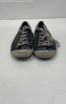 Coach Empire Low Top Signature Logo Sneakers Women's 8B Black Gray Canvas Shoes - Image 1 of 4