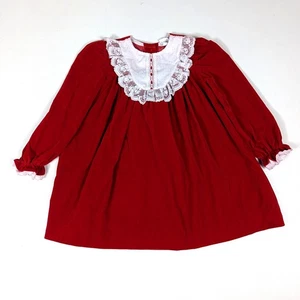 Vestido De Colección Miss Calidad Niñas Talla 4T Rojo Terciopelo San Valentín Navidad Volantes - Imagen 1 de 7