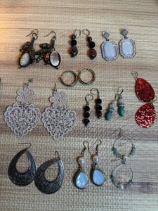 Schönes Set 12 Damen Ohrringe Hänger Tropfen Mehrfarbig "  - Bild 1 von 7