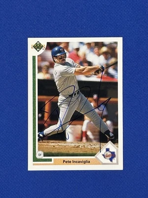 1991 Upper Deck SIGNED Pete Incaviglia RANGERS #453 autograph auto - Image 1 of 3