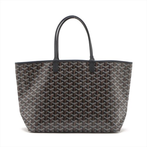 Goyard Saint Louis PM Borsa tote in PVC e pelle nera