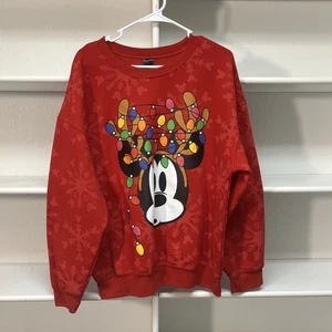 Disney Mickey Mouse Weihnachtssweatshirt Junior XXL (19) rot Weihnachtsbeleuchtung - Bild 1 von 9