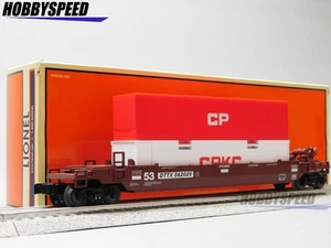 LIONEL CPKC MAXI STACK W/ CONTAINER LOAD O GAUGE ADD-ON car train cp 2528030 NEW - Picture 1 of 11