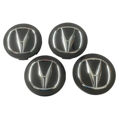 4x Acura Center Caps Chrome Logo Black Badge for Wheel ACURA RDX MDX - Image 1 of 4