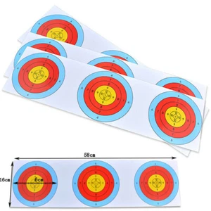 16x58CM Archery Targets Paper 3 Spot Face Gun Bow Shooting Practice Training - Picture 1 of 18