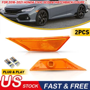For 2016-2021 Honda Civic Pair Driver and Passenger Side Marker Light Reflector - Foto 1 di 11