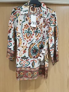 Zara Printed Kimono with Belt,Zara Printed Kimono wrap short belted kimono top - Picture 1 of 5