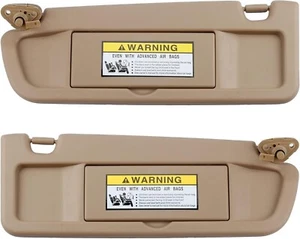 Beige Pair Sun Visor Compatible with Honda Civic 2006-2011 Replaces# 83280-SNA-W - Picture 1 of 5