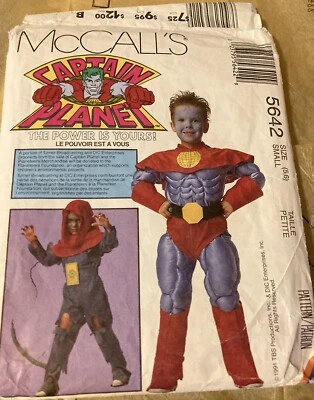 McCalls 5642 Vtg Costume Pattern Captain Planet Super Hero Size 5-6 - Image 1 of 4