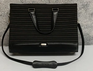 TUMI 43009BST Valigetta in pelle di nylon nero grigio borsa messenger trasporto viaggio - Foto 1 di 10