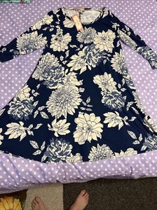 C'est La Vie Kleid Damen mittelblau runder Ausschnitt lässig - Bild 1 von 3