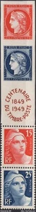 FRANCE BANDE CENTENAIRE DU TIMBRE N° 833A NEUF * AVEC CHARNIERE - Picture 1 of 2