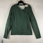 Under Armour Jacket Womens M Moto Green Cotton Fitted Full-Zip Long Sleeve 7469