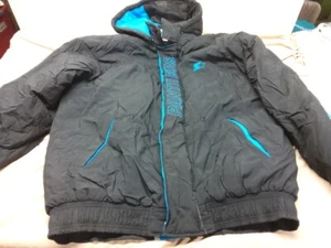 Vintage 90s Carolina Panthers NFL Football Starter Hooded Puffer Coat Jacket Xl - Picture 1 of 9