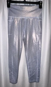 DSG Leggings Girls Size M 10/12 Blue Sparkle Stretch Pockets Great Condition - Picture 1 of 6