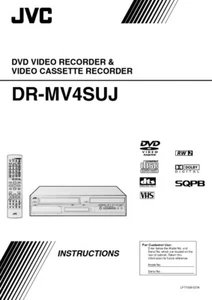 JVC DR-MV4SUJ DVD Recorder Owners Instruction Manual Reprint - Picture 1 of 1