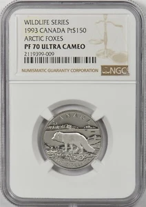Canada 1993 $150 platinum Arctic fox animal NGC Proof 70UC 0.5oz platinum. 3500 - Picture 1 of 2